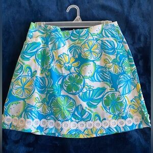 Lilly Pulitzer Marigold Skort Sweet and Sour Lemon Lime Size 4